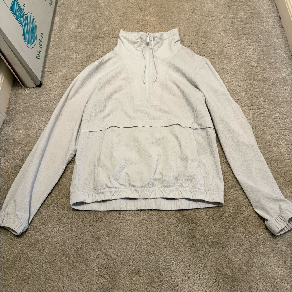 lululemon athletica Light Blue Half-Zip Cowl Pullover